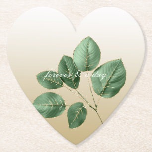 Porta-copo De Papel Folhas Douradas de Casamento de Rosas Burgundy