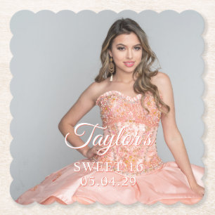 Porta-copo De Papel Fonte de duas cores para foto de Sweet 16