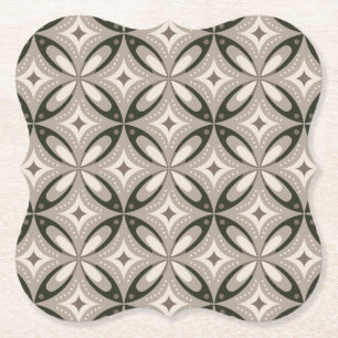 Porta-copo De Papel Formas circulares retrô bege e marrom