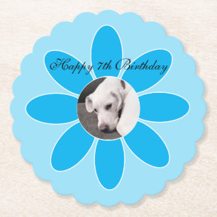 Porta-copo De Papel Foto de Cachorro Cachorro Cachorro em Quadro Flor