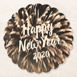 Porta-copo De Papel Foto de Celebração Dourada do Feliz ano novo Firew