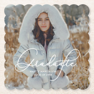 Porta-copo De Papel Foto e nome do Formando de Script Elegante