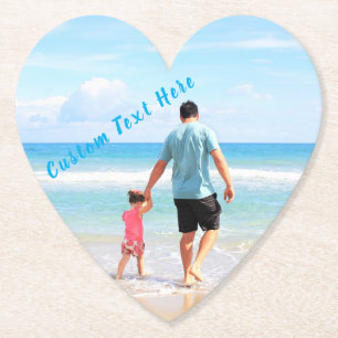 Porta-copo De Papel Foto e texto personalizados - Seu próprio Design -