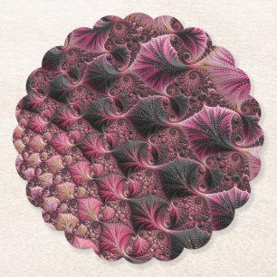 Porta-copo De Papel Fractal Rosa