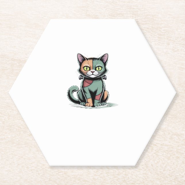 Porta-copo De Papel FrankenCat - Camisa T Sobredimensionada (Frente)