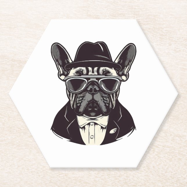 Porta-copo De Papel Frenchie O Gangster (Frente)