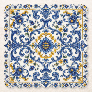 Porta-copo De Papel Fuga Mediterrânea Decoração de Azulejos Italiano