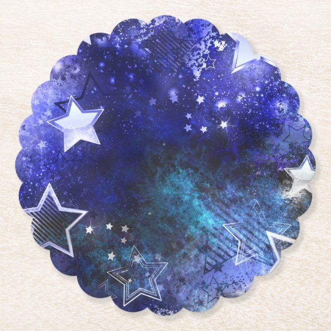 Porta-copo De Papel Fundo de Espaço com Estrelas (Frente)