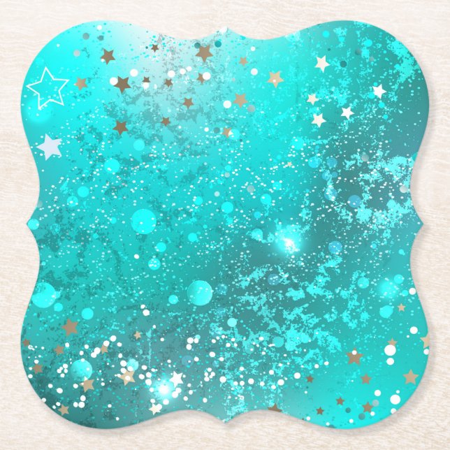 Porta-copo De Papel Fundo do Mint Turquoise Foil (Frente)