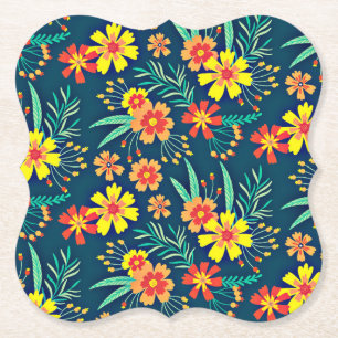 Porta-copo De Papel Fundo Floral Belo Design-46566
