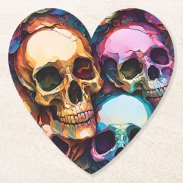 Porta-copo De Papel Funky Skulls