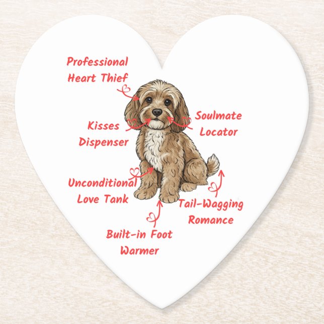 Porta-copo De Papel Funny Cockapoo Anatomy - Unique Valentine Gift (Frente)