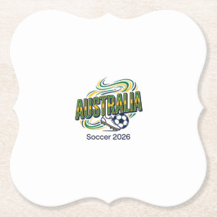 Porta-copo De Papel Futebol Austrália 2026 Futebol Bold País Tipografi