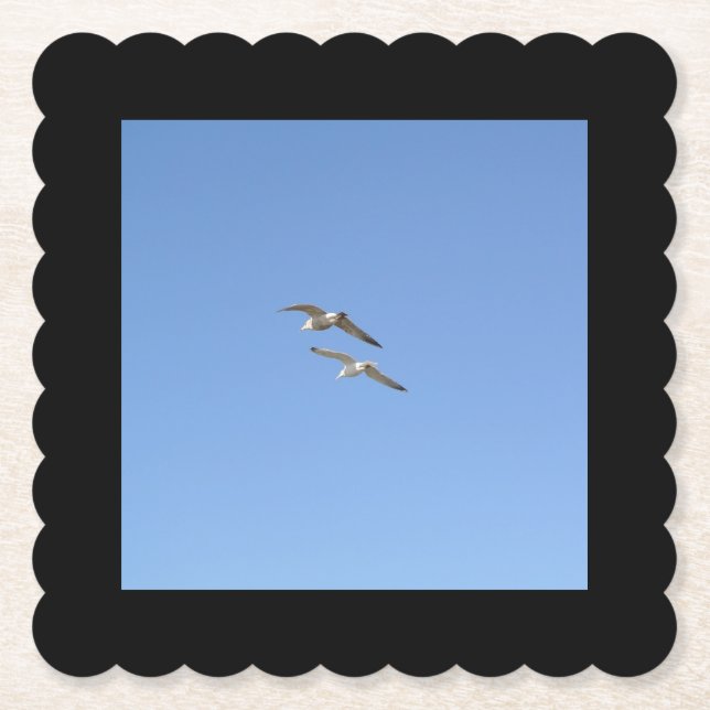 Porta-copo De Papel Gaivotas Voando Alto - (Frente)