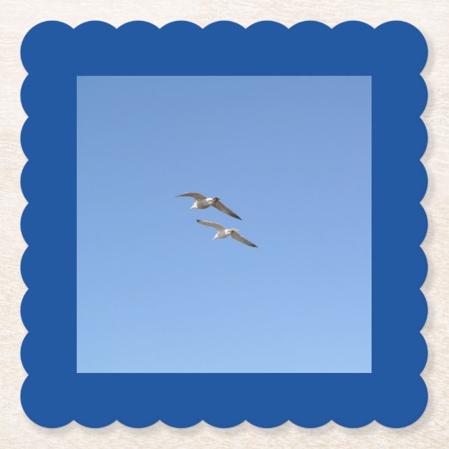 Porta-copo De Papel Gaivotas Voando Alto - (Frente)