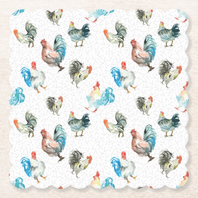Porta-copo De Papel Galinha Lover Country Hens (Frente)