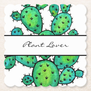 Porta-copo De Papel Garganta Cactus De Aquarela