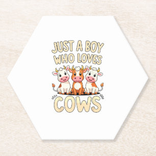 Porta-copo De Papel Garotos E Bebês, Só Um Garoto Que Ama Vacas, C