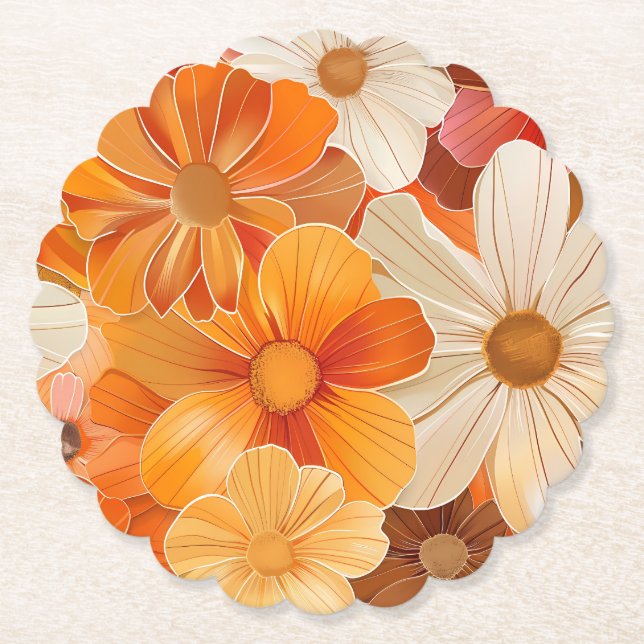 Porta-copo De Papel Gartenparty Retro 1970er Stil (Frente)