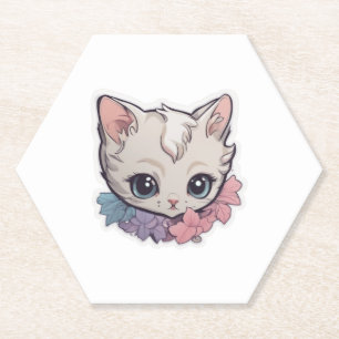 Porta-copo De Papel Gatinho Kawaii Cute 1