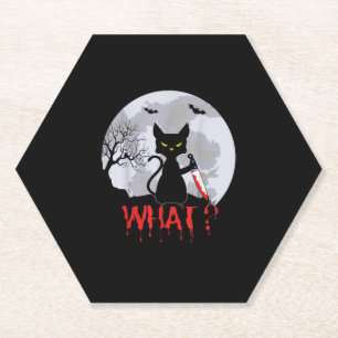 Porta-copo De Papel Gato Assassino Com Faca, Gato Que Teto De Hallowee