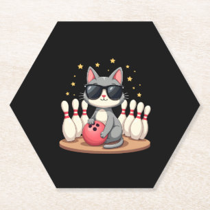 Porta-copo De Papel Gato Bonito Com Óculos De Sol, Boliches De Brincad