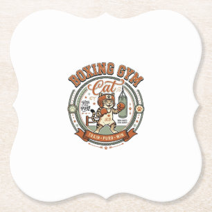 Porta-copo De Papel Gato de Academia de Boxe Gato de Academia de Boxe