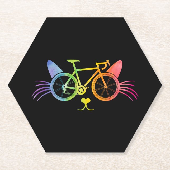 Porta-copo De Papel Gato de Bicicleta Lgbt (Frente)