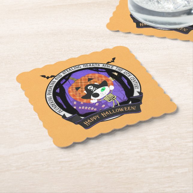 Porta-copo De Papel Gato de esqueleto pirata (Angular)