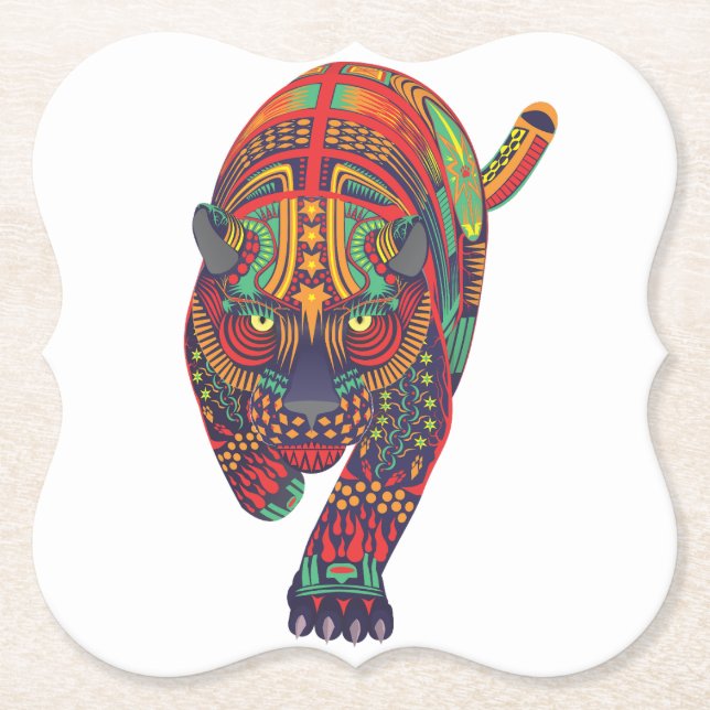 Porta-copo De Papel Gato Escuro Alebrije (Frente)
