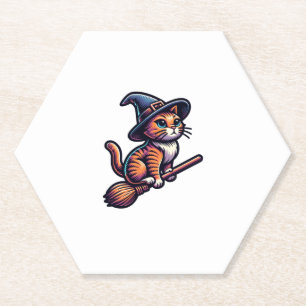 Porta-copo De Papel Gato Feiticeiro Halloween Bruxas Mystical Cat Love