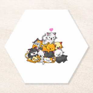 Porta-copo De Papel Gato Fofinho Kitty Pilha Gatos Anime Kawaii Neko P