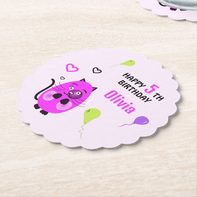 Porta-copo De Papel Gato lilás (Angular)