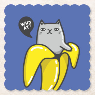 Porta-copo De Papel Gato na banana