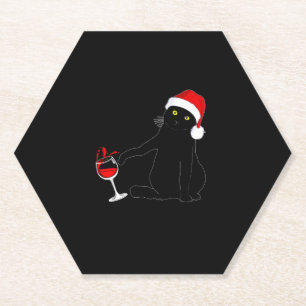 Porta-copo De Papel Gato Que Era Suor De Natal Para Homens Vinho