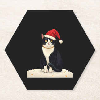 Porta-copo De Papel Gato Tuxedo Cottagecore Natal Divertido Estético P