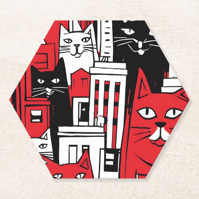 Porta-copo De Papel Gatos em Nova York (Frente)