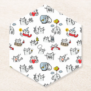 Porta-copo De Papel Gatos engraçados, leite e magia.