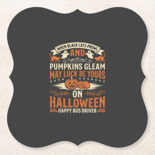 Porta-copo De Papel Gatos Pretos do Halloween Abóbora Motorista de Ôni