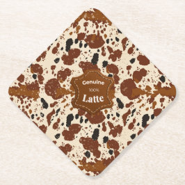 Porta-copo De Papel Genuine 100% Latte Cowhide Pattern | Neutral 