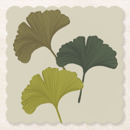 Porta-copo De Papel Ginkgo Leaves Customizable Background Colors 