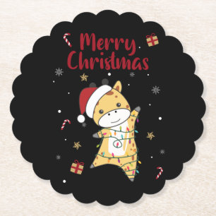 Porta-copo De Papel Girafas de Natal Girafas de inverno