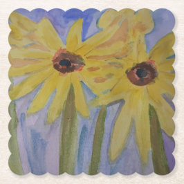 Porta-copo De Papel Girassóis Amarelos de Verão