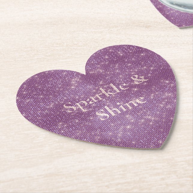 Porta-copo De Papel Girly Purple Glitzy Sparkle (Angular)