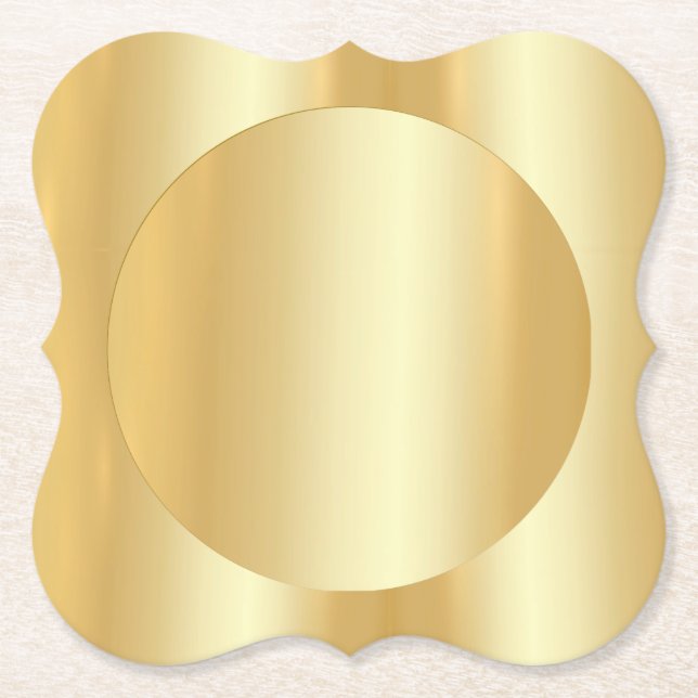 Porta-copo De Papel Glamorous Faux Dourada Trendy Modern Vazio Elegant (Frente)