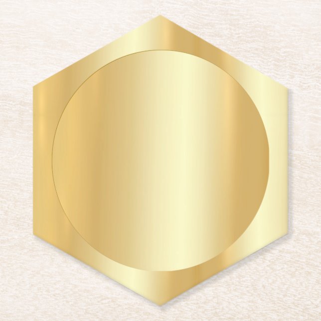 Porta-copo De Papel Glamorous Faux Dourado Elegante Modelo Moderno (Frente)