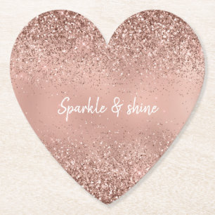 Porta-copo De Papel Glitter Dourado Rosa