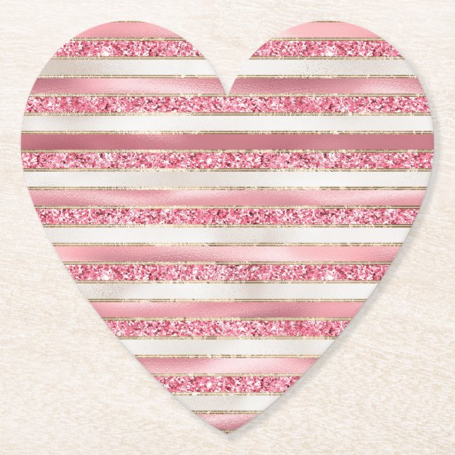 Porta-copo De Papel Glitter Rosa Girassol (Frente)