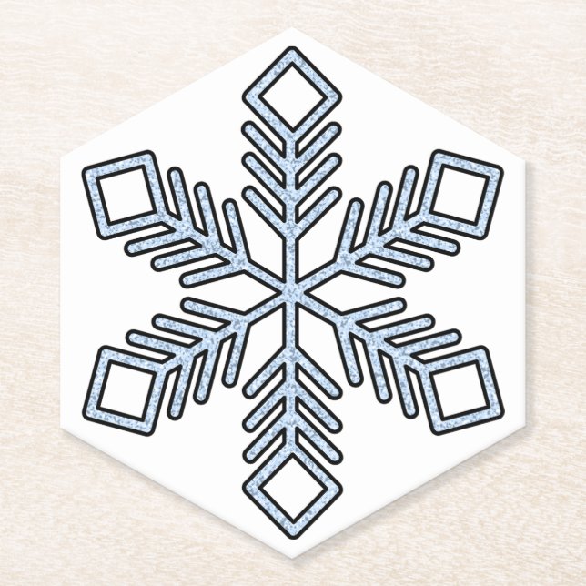 Porta-copo De Papel Glitter Snowflake - Baby Blue Branches (Frente)