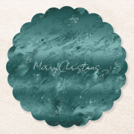 Porta-copo De Papel Glitzy Emerald Green Ombre Marble